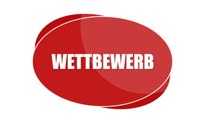 Wettbewerb - text written in red shape