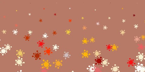 Light orange vector backdrop with virus symbols.