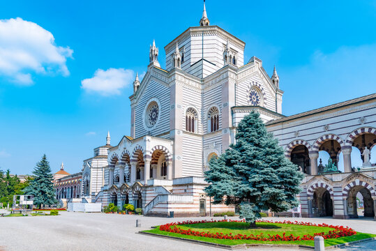 Entrance to Cimitero Monumentale cemetary in Milano, Italy