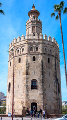 Fototapeta premium gold tower (tobla de ora) in seville. andalusia. spain