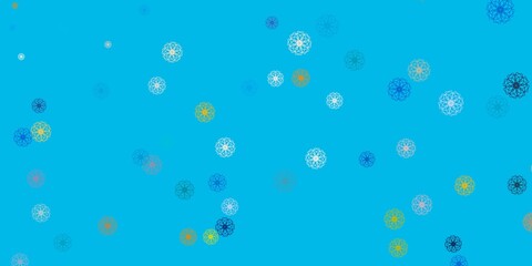 Light Blue, Yellow vector natural layout with flowers.