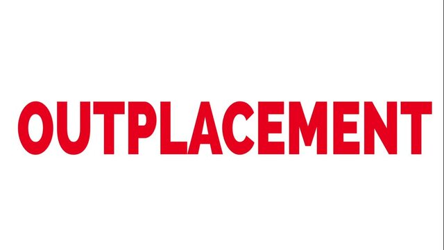 Outplacement animated words. Kinetic typography.