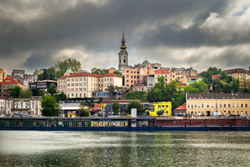 Old historical town belgrade by the Sava river. Belgrade is a largest and capital citi of Serbia.