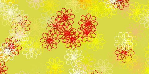 Light Green, Red vector natural backdrop with flowers.