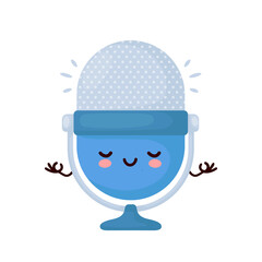 Cute happy funny studio podcast microphone