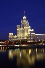 Fototapeta na wymiar The eighth building on Kotelnicheskaya Embankment in Moscow, Russia