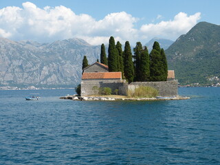 Fototapeta na wymiar small Island in Boka Kotor Bay Montenegro
