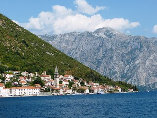 view of boka kotor bay in Montenegro