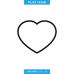 Heart Icon Vector Logo Design Template.