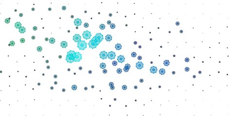 Light Blue, Green vector template with ice snowflakes.