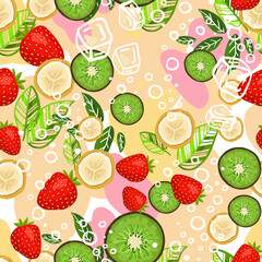 Summer fresh texture of fruits and spots.