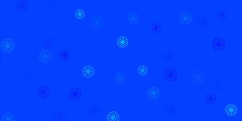 Fototapeta na wymiar Light BLUE vector doodle template with flowers.