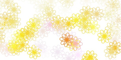 Light Pink, Yellow vector natural layout with flowers.