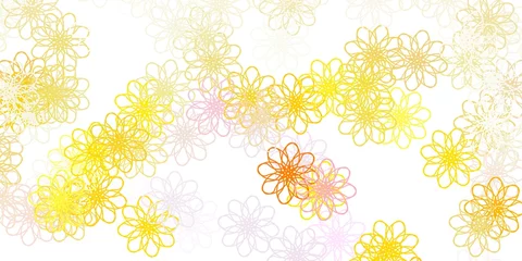Rolgordijnen Light Pink, Yellow vector natural layout with flowers. © Guskova
