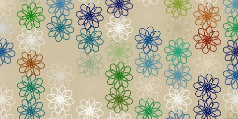 Light Green, Red vector natural artwork with flowers.