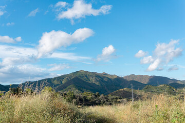 mountain landscape with clouds