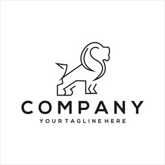 Lion Logo line style vector template can be edited