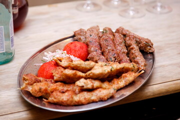 these are dishes of Caucasian cuisine kebab