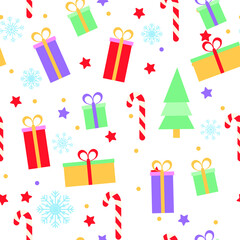 Cute christmas elements seamless pattern background