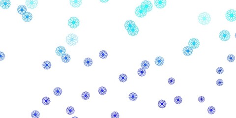 Light BLUE vector natural artwork with flowers.