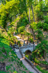 Bullet bridge at Vittoriale degli italiani palace at Gardone Riviera in Italy
