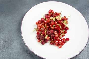 summer red berries on white close up