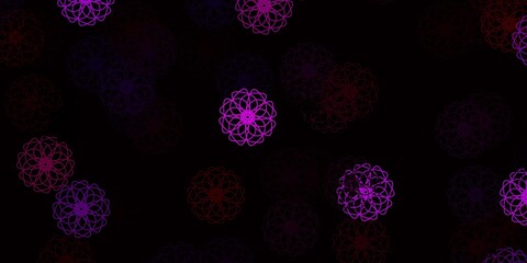 Light Blue, Red vector doodle template with flowers.