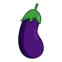 The eggplant. Vector illustration. Isolated on white background.