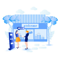 Fashion Girl Shopping EPS 8 vector, no open shapes or strokes, grouped and layered for easy editing.