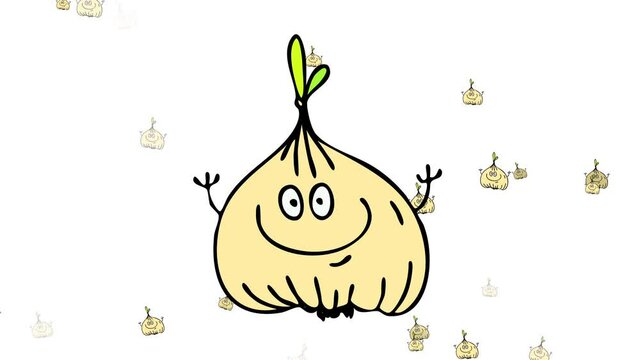 industrialized garlic production with many perfect and shiny cloves moving around suggesting they are being transported to sell at local farmer markets or wholesale grocery stores