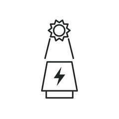 Solar panel icon renewable energy powered by sunlight vector illustration isolated on whit background