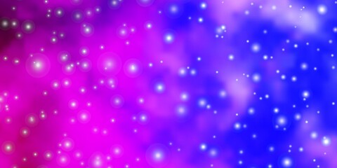 Naklejka na ściany i meble Light Purple, Pink vector layout with bright stars. Modern geometric abstract illustration with stars. Design for your business promotion.