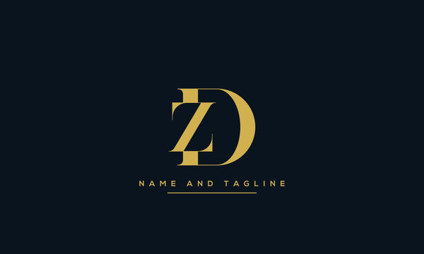 alphabet letters monogram icon logo DZ or ZD