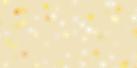 Light Orange vector natural backdrop with flowers.