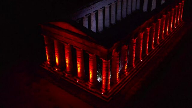 Segesta Archaeological Temple drone footage