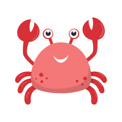 cute crab print for kids, vector illustration