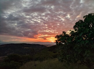 sunset over the mountains