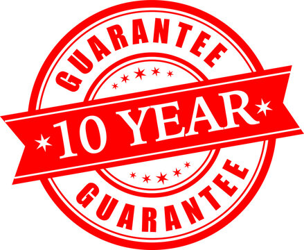 10 Year guarantee stamp vector logo images, Guarantee vector stock photos, Guarantee vector illustration of logo