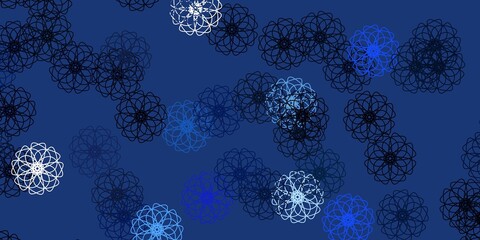 Light Purple vector doodle pattern with flowers.