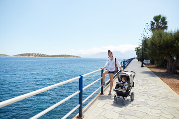 Fototapeta premium young woman on the pier
