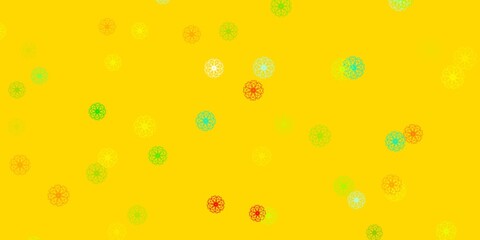 Light Green, Red vector natural layout with flowers.