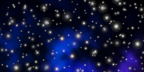 Dark Pink, Blue vector template with neon stars. Shining colorful illustration with small and big stars. Design for your business promotion.