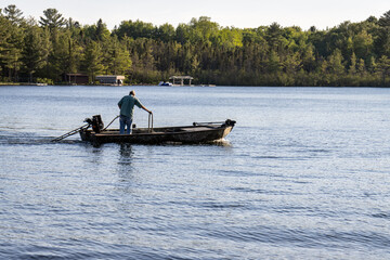 fisherman on the lake