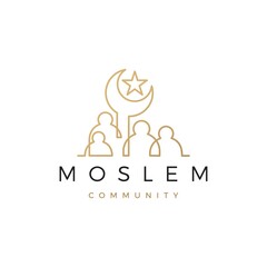 moslem community people family logo vector icon illustration