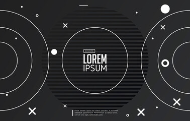 Obraz premium Minimalistic pattern, line geometric black background