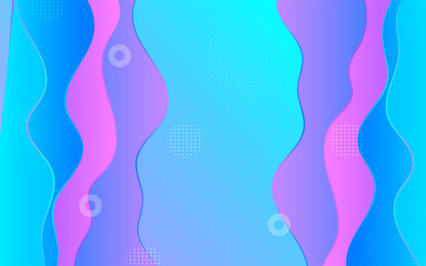 Fluid gradient shapes with memphis elements background