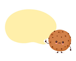Cute happy funny chocolate cookie 