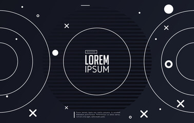 Obraz premium Minimalistic pattern, line geometric black background