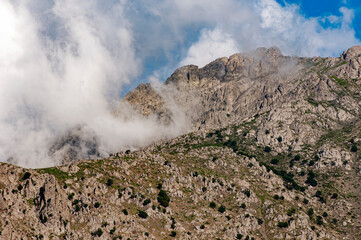 mountain landscape with clouds