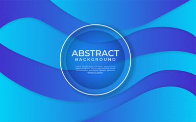 Abstract dynamic gradient blue background with shape composition